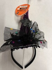 Witch Hat Headband Halloween Costume Spiders Light Up Hair Band Cosplay