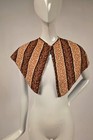 ANTIQUE HAND SEWN 1830’S STRIPED PRINT COTTON PELERINE FOR DRESS 