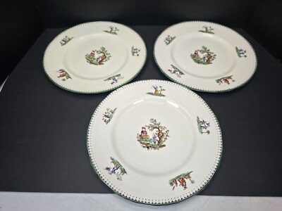 Lot of 3 Royal Worcester Canton 10 3/4'' Dinner plates Old mark