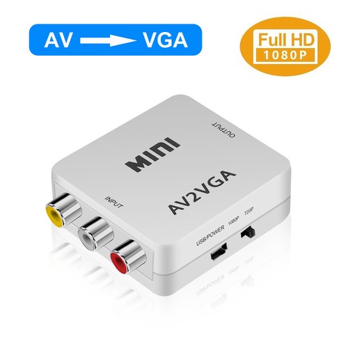 AV RCA CVBS to VGA Composite Video Audio Converter 1080P HD Mini Adapter HDTV - Picture 1 of 12