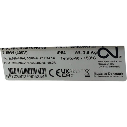 Oj electronics NI-DV-3075-NGN5 Lüftungsantriebseinheit 7,5Kw - Photo 2 sur 5