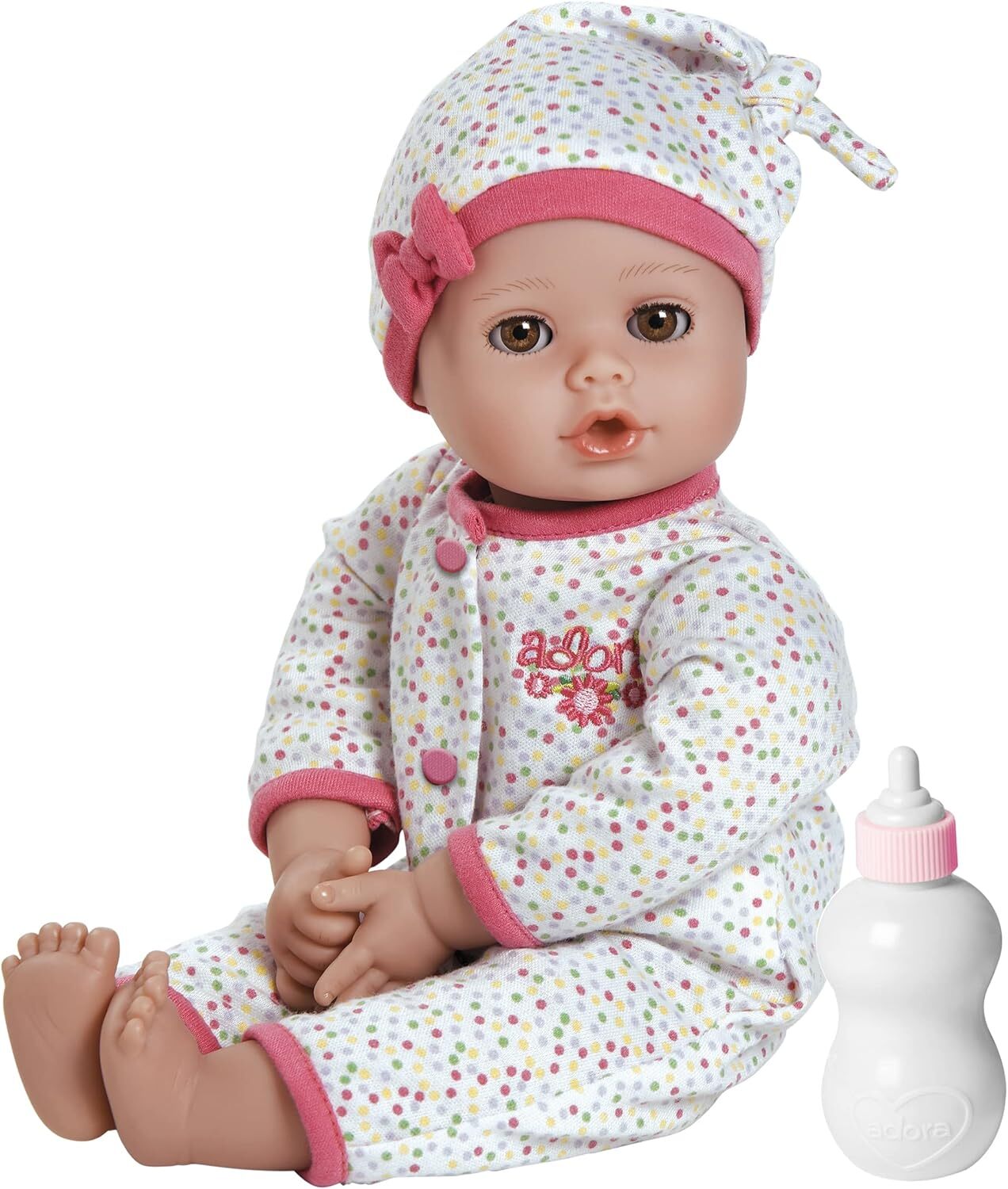 Adora Play Time Babies Collection, 13" Baby Doll with Clothes White/Pink 