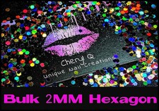 BULK GLITTER EXTREMELY LIMITED QUANITITIES 2MM Holographic Hexagon NAIL ART USA