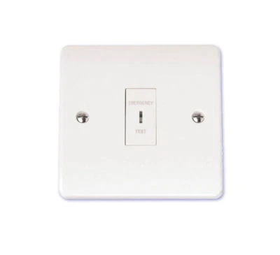 CLICK 10 amp 1 gang Emergency Light Test / Secret Key Switch Plate double pole