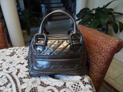 Burberry Prorsum Quilted Silver Metallic Leather Shoulder