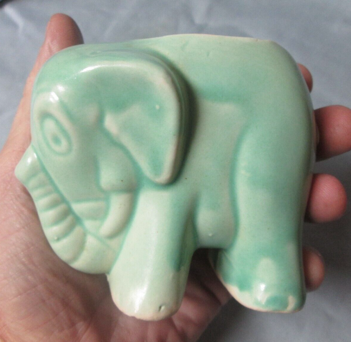 Vintage McCoy Art Pottery Elephant Planter, VaseGreen GlazeNICE! eBay
