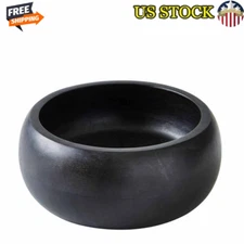 Medium Wood Serving Bowl Elegant Black Finish Versatile Kitchen Dining Gift New