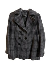 New York & Company Shell Wool Trench Coat - Gray -size 8