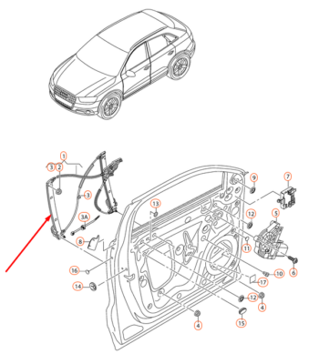 Audi Q3 Front Right Window Regulator 8U0837462 8u for sale online  
