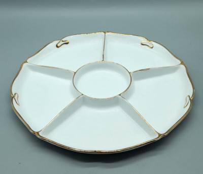 Rosenthal Jugendstil Tafelaufsatz Cabaret Schale um 1910 Porzellan gold (Teil 1)