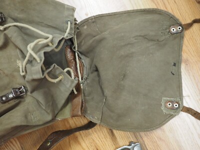Swedish Army M39 Backpack Canvas Leather Frame Rucksack M39
