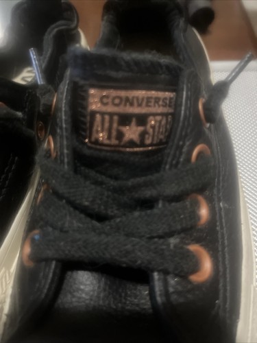 Converse Chuck Taylor All Star Shoreline Womens Black Leather Sneakers Size 6 - Picture 3 of 11
