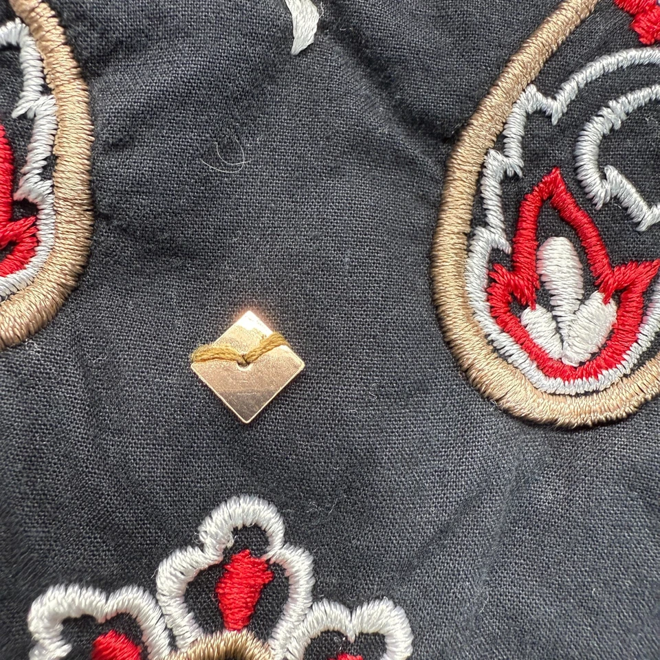 Top Westbound Mujer Negro Rojo Paisley Fluido Manga Larga Algodón Túnica Talla S Foto 3 de 4