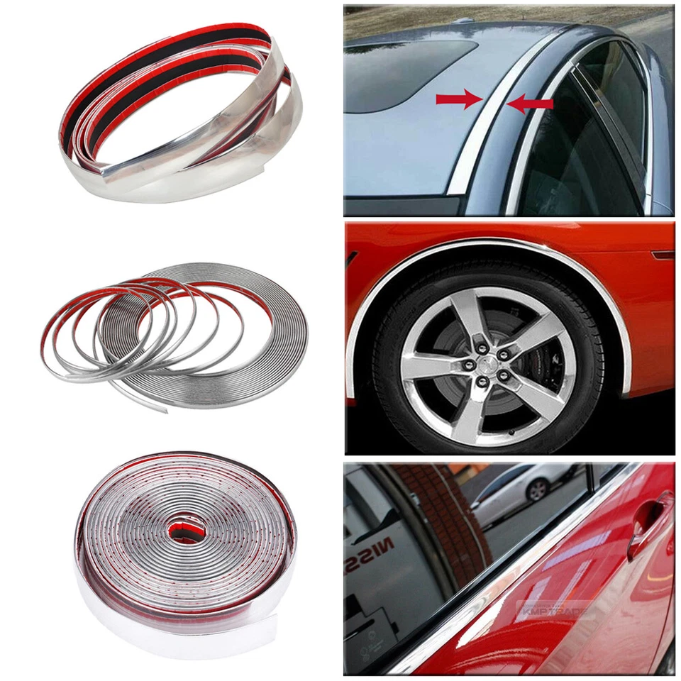 Chrome Trim Molding Strip For Car/Truck Bumper Door Window Body Side Decoration Foto 3 de 4