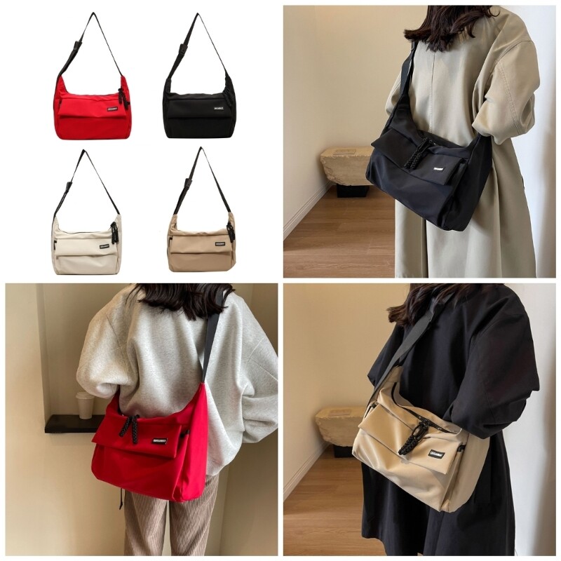 Women Men Nylon Crossbody Bag Multipurpose Shoulder Bag with Adjustable