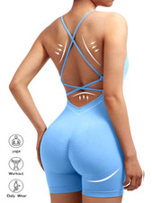 XS-L Fitness Jumpsuit Cross Back Adjustable Sports One-Piece - Gym Running Wear