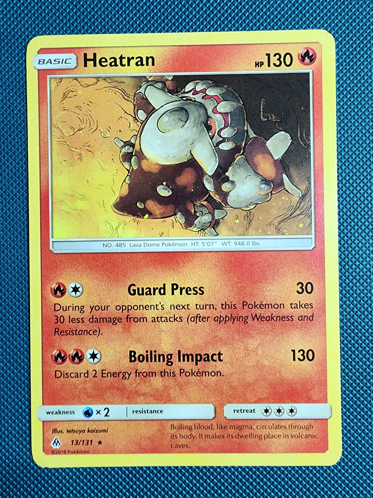 Pokemon TCG Heatran Forbidden Light 13 Sun & Moon LP-MP Card