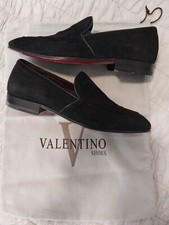 Men’s Black Suede Valentino Loafers Dress Shoes EU Size 39