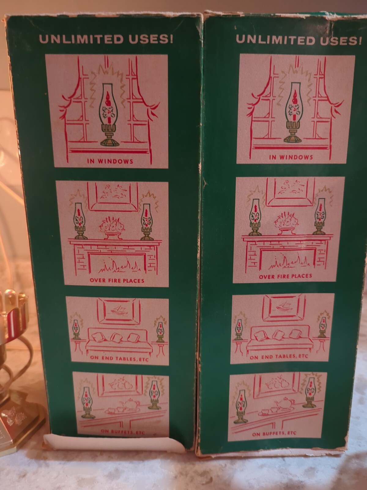 Vintage Electric Christmas Lamp Hurricane Candle Lamp eBay