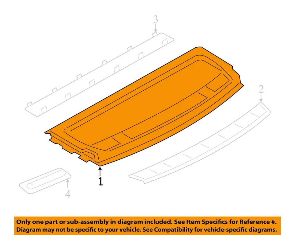 Fits 2010 - 2013 BMW 535I GT Rear Back Window Shelf Panel Gray OEM - Image 4 of 4