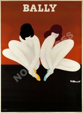 Bally Fleurs vintage shoes fashion ad poster 12x16