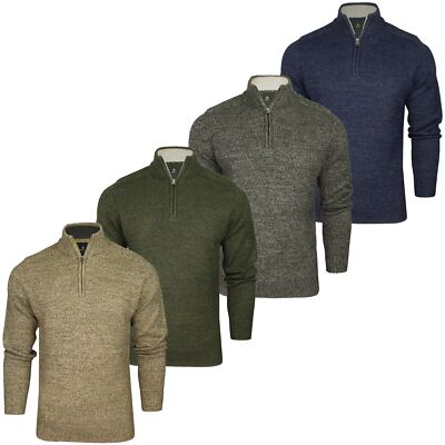 Xact Herren 1/4-Zipper Strickpullover, Twist-Muster, Normal Fit