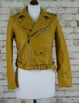 zara yellow biker jacket