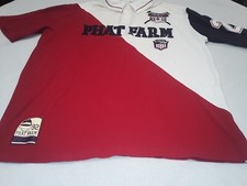 Vintage Phat Farm Shirt Mens XL Color Block Polo Short Sleeve 100 Cotton Y2K