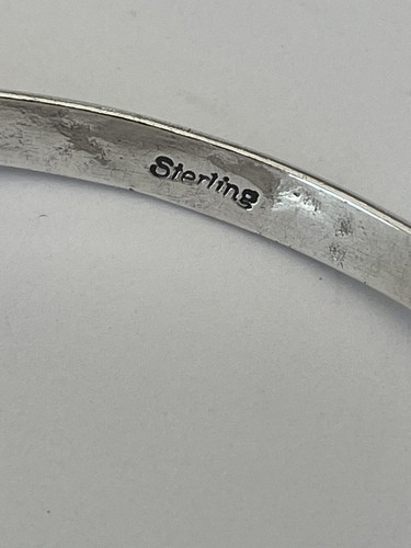 South Western Stamped Sterling Silver Bangle Bracelet 5mm 8” 14grams - Picture 4 of 7
