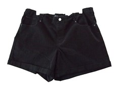 Ladies Time And Tru Pull On Shorts Cuff Hem Black Size XL 16/18