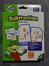 LeapFrog Subtraction Flash Cards Grades K-1 Leap Frog Pack of 77 NEW