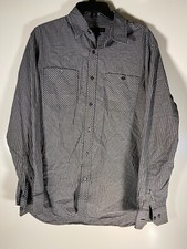 Banana Republic Mens Dress Shirt Blue Check Size Large 16"-16.5"