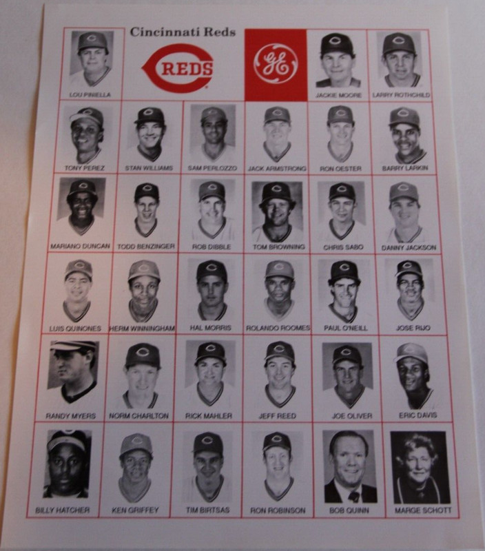 CINCINNATI REDS 1990  Eric Davis, Barry Larkin, Tom Browning, Chris Sabo 