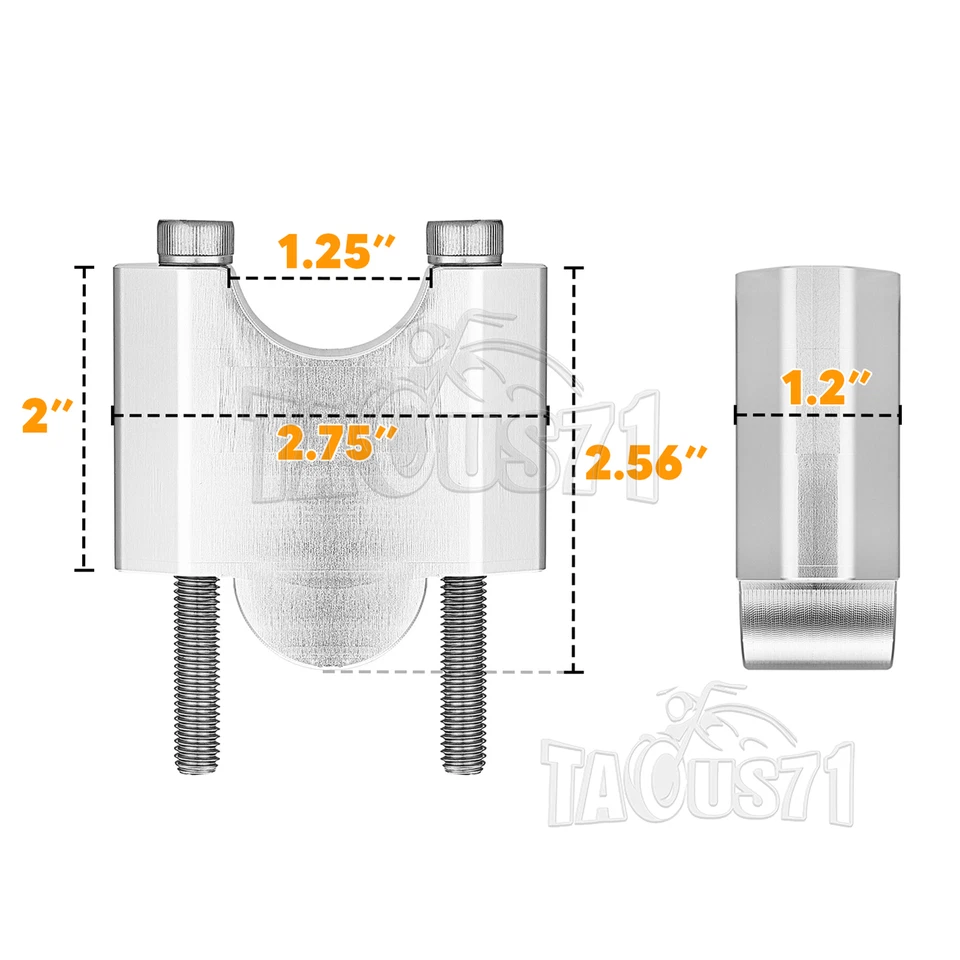 Elevador de manillar de aluminio de 2" para Suzuki Boulevard M109R Boss Intruder 2006-UP Foto 2 de 4