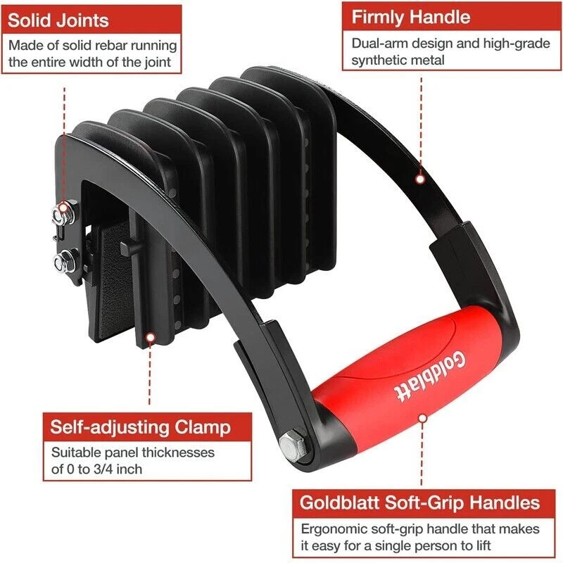 2PCS Panel Carrier Plywood Lifting Tool Drywall Carrying Tool Soft-Grip for Wood - Image 2 of 4