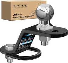Nilight ATV/UTV Three-Way Hitch with 2 Inch Ball 3 Trailer Hitch Ball Mount