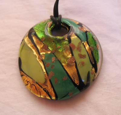 Pendentif Perle De Murano Authentique - Neuf Avec étiquettes - Collection Nouvelle - Verre Coloré Or