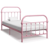 Vidaxl Bettgestell Rosa Metall 90×200 Cm Neu