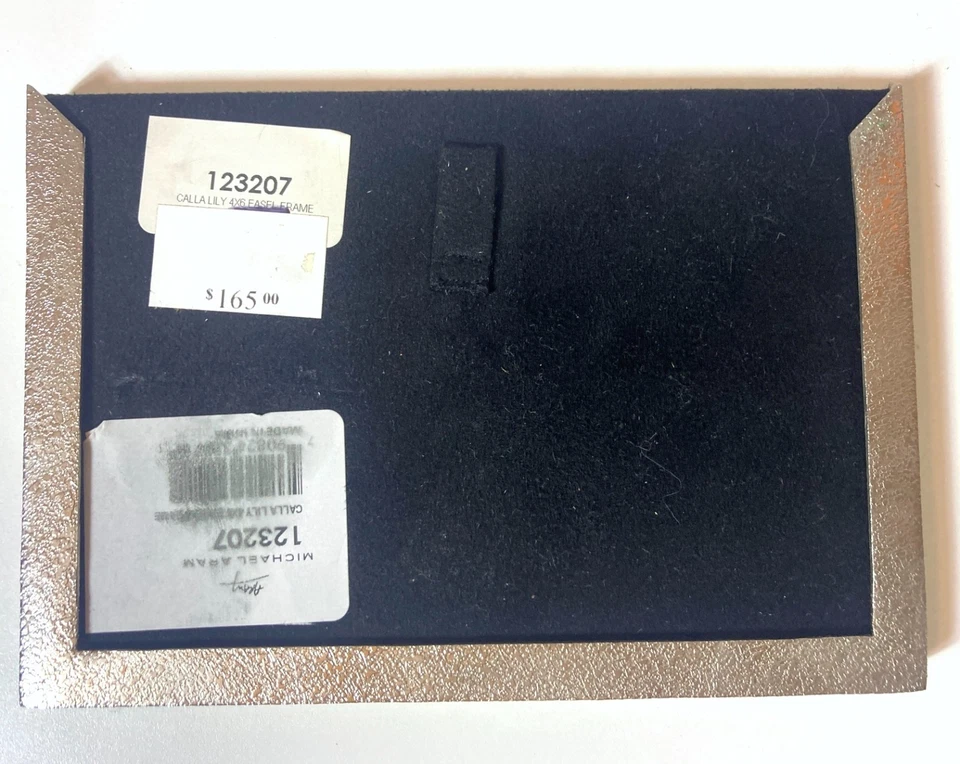 MICHAEL ARAM CALLA LILY PHOTO FRAME 4x6 HAMMERED NICKELPLATE BRASS NEW NO EASEL - Image 3 of 4