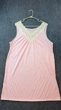 Vintage Pink Lace Nightgown Slip Sleeveless Lingerie Unknown Size