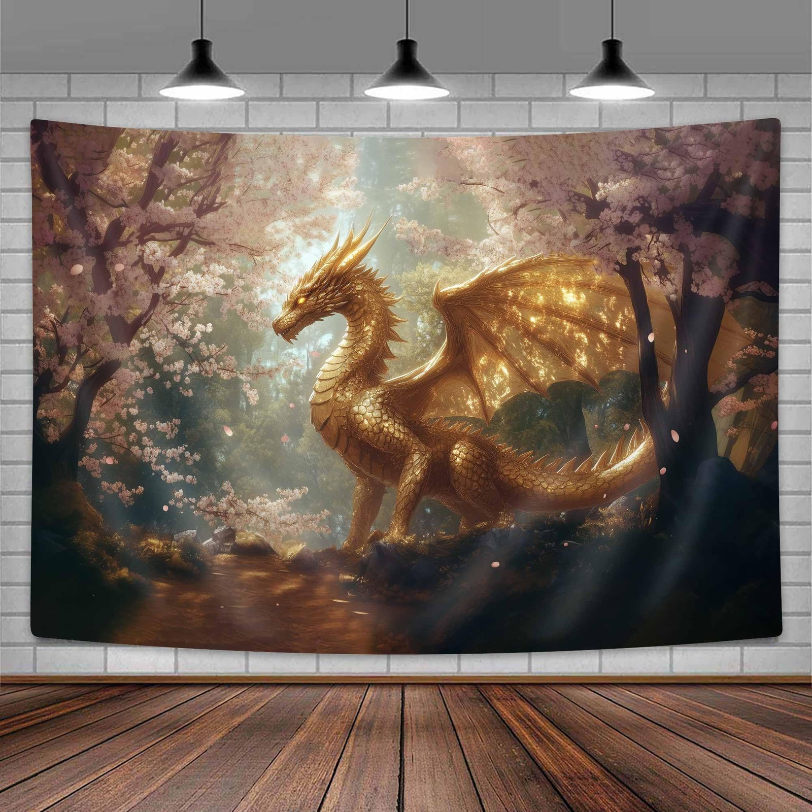 Bcsewcg Trippy Purple Dragon Wall Hanging, Medieval Fantasy Animals Cool Drag...