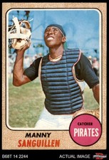 1968 Topps #251 Manny Sanguillen Pirates RC 6 - EX/MT