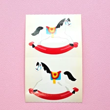 2 Vintage 80's Mrs. Grossman's Rocking Horse Christmas Toy Sticker Mods