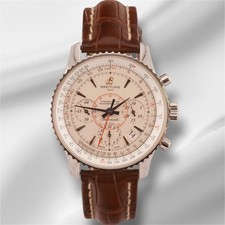 Breitling Montbrilliant 40mm Limited Steel Leather Brand Creme Dial AB0131