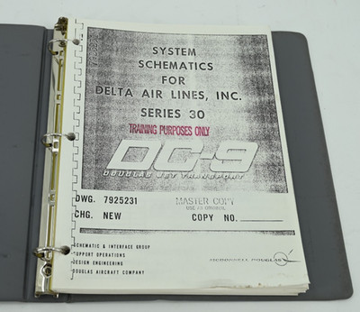 Vintage RARE Delta Douglas Series 30 DC-9 System Schematics Aircraft