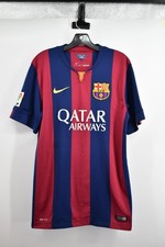 FC Barcelona 2014 Nike Dri-Fit Soccer Jersey Qatar Airways Mens L Red & Blue