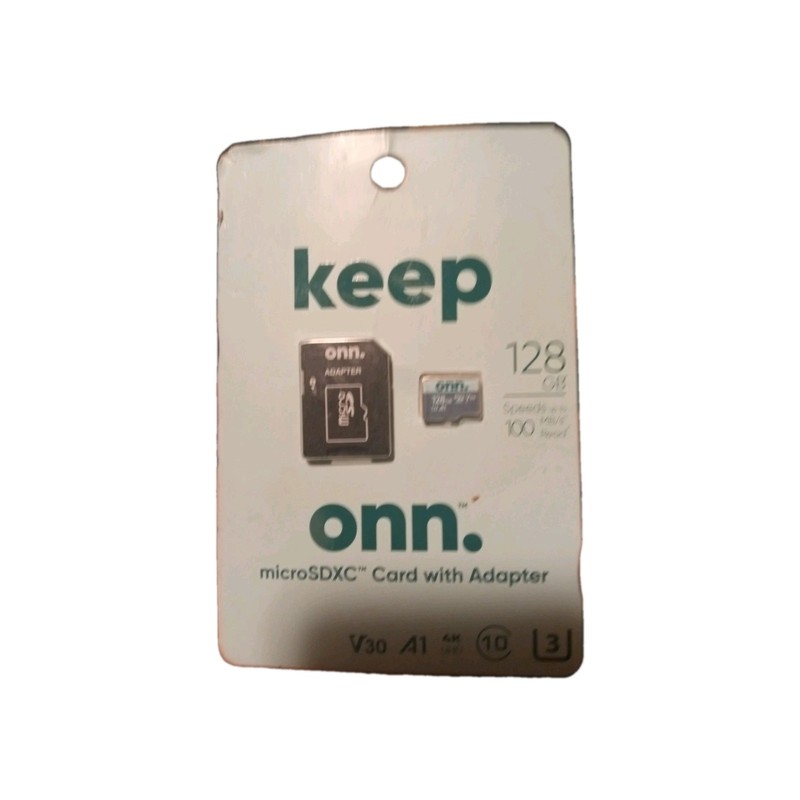 Keep Onn 128 GB SPEEDS UP TO 100 MB/S Microsdxc Sdxc Card With Adapter NEW IN 