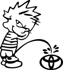 Funny Calvin Peeing On Toyota Sticker Decal Car Truck Window Vinyl