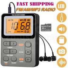 Portable Radio AM FM Rechargeable Pocket Radio W/ Best Reception Digital Tuning
