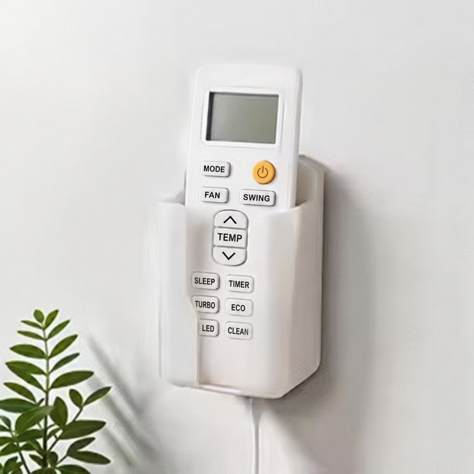 Wall Mounted Remote Control Holder No Drill TV AC Storage Box Adhesive ...